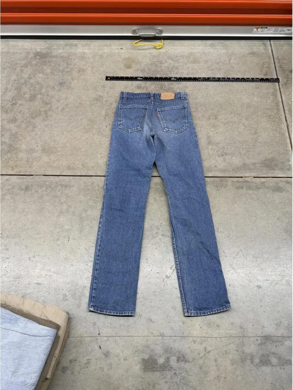 vintage levis 505 dark blue made in usa straight leg jeans size 29 x 30